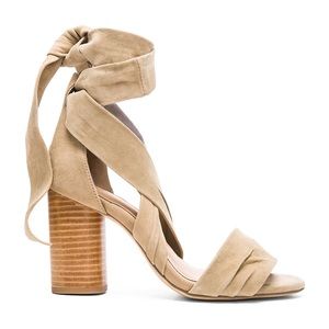 RAYE Tan Wrap Up Mia Heeled Sandals
